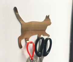 Hot Metal Hook Key Hanger Cat DecorativeTail Shaped Kitchen Wall Door Holder Clothes Storage Rack Seamless Hook Tool Accessories