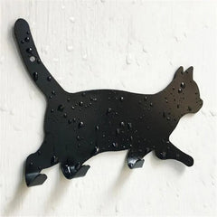 Hot Metal Hook Key Hanger Cat DecorativeTail Shaped Kitchen Wall Door Holder Clothes Storage Rack Seamless Hook Tool Accessories