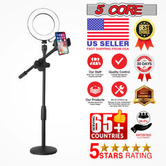 6 inch Ring Light with Cell Phone Stand Adjustable Ring light Angle  LED Circle Light w Phone Holder